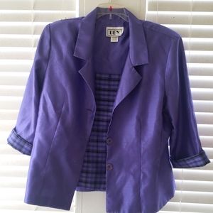 DBY Jacket with coordinated cami, purple and purple plaid Size 15/16